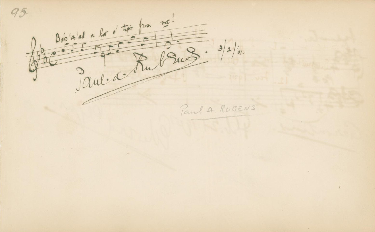 Elgar, Edward - Autograph Musical Quotation Signed